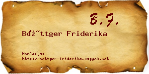 Böttger Friderika névjegykártya